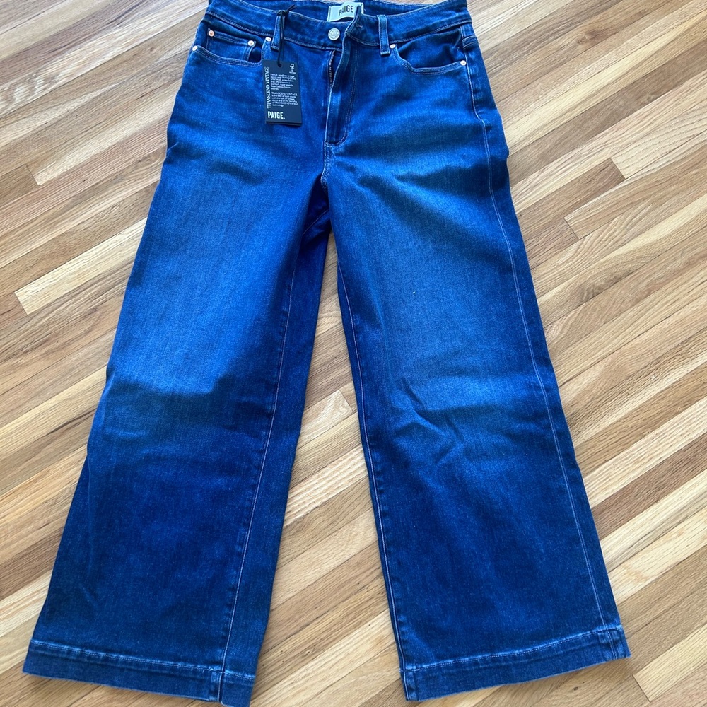 Paige Anezza Women's Blue Wide-Leg Jeans